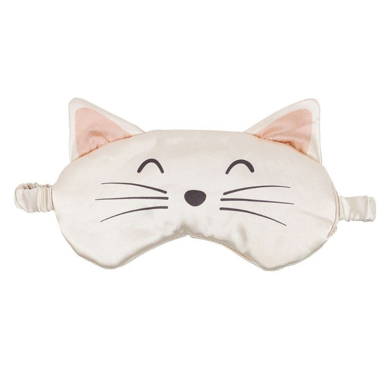 Satin Eye Mask - White Cat Face