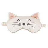 Satin Eye Mask - White Cat Face