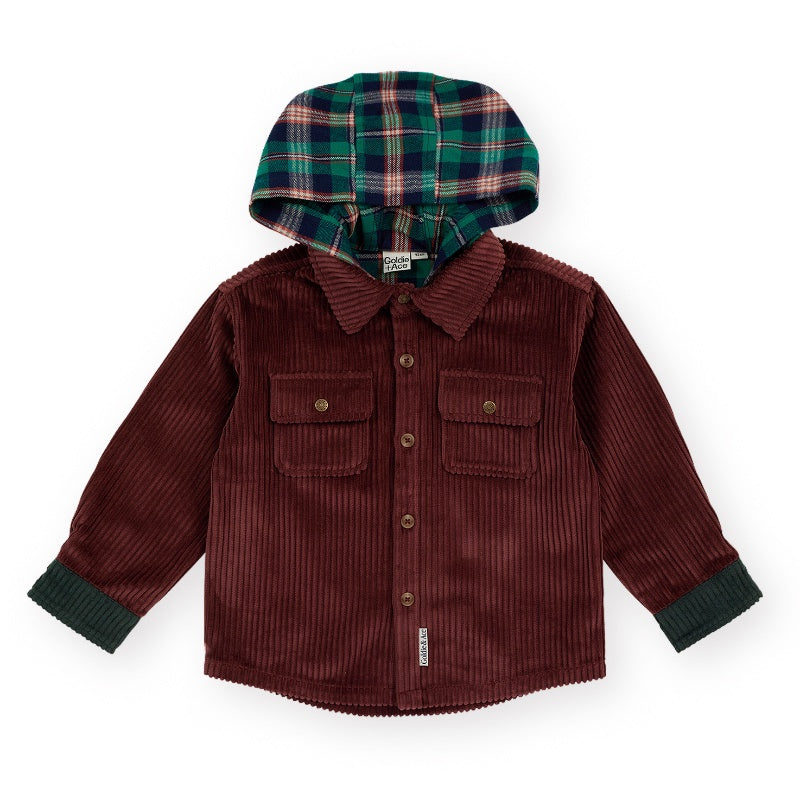 Goldie + Ace Corduroy Hooded Shirt