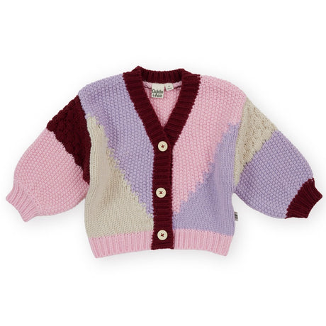Goldie + Ace Colour Block Cardigan - Lilac/Pink