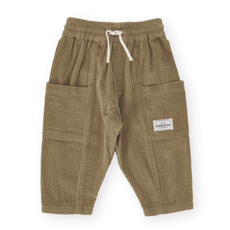 Goldie + Ace Kit Corduroy Pocket Pants - Khaki