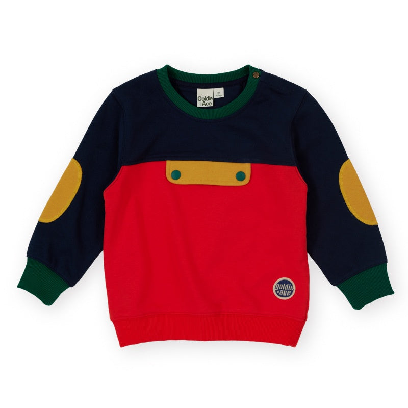 Goldie + Ace Colour Block Pocket Sweater