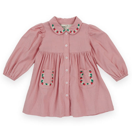 Goldie + Ace Corduroy Collar Dress - Wild Strawberry