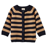 Nature Baby Merino Cardigan - Navy/Caramel