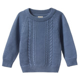 Nature Baby Billy Jumper - Dusky Blue Cable Knit