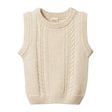Nature Baby Walter Vest - Oatmeal Marl Cable Knit