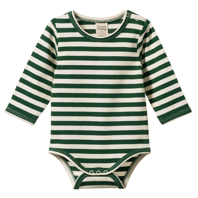 Nature Baby Long Sleeve Bodysuit - Eden Sea Stripe