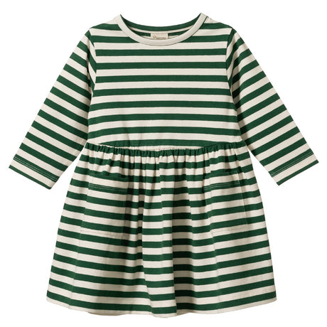 Nature Baby Long Sleeve Twirl Dress - Eden Sea Stripe