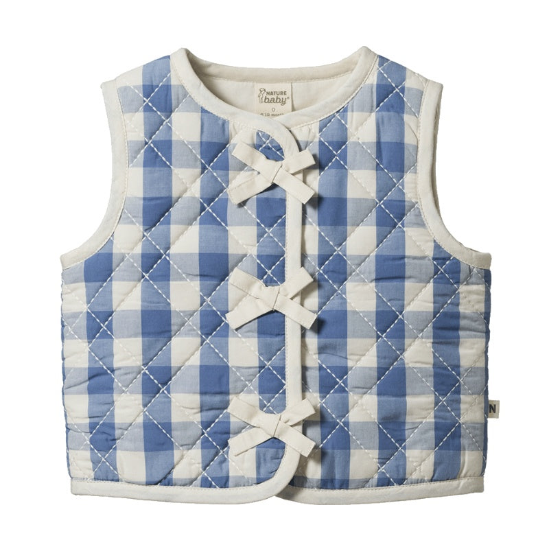 Nature Baby Marlo Quilted Vest - Bluebelle Check