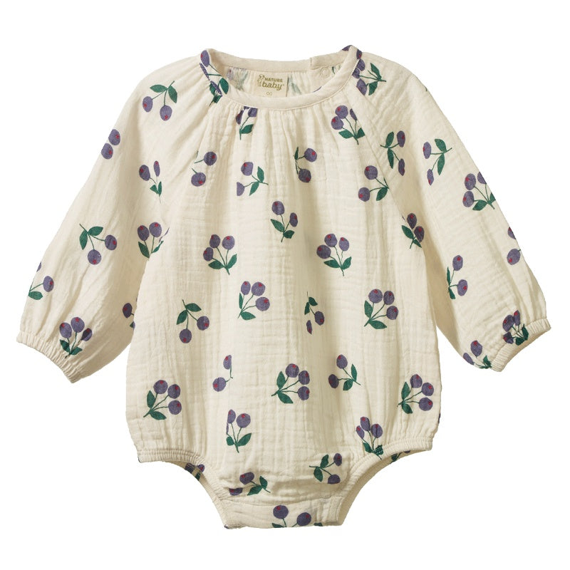 Nature Baby Meadow Bodysuit Muslin - Winter Berry