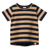 Nature Baby River Tee - Navy / Caramel Stripe