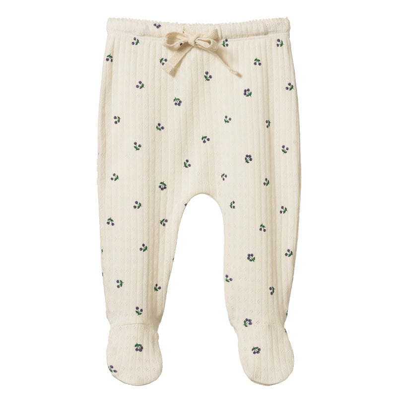 Nature Baby Footed Rompers - Pointelle Winter Berry