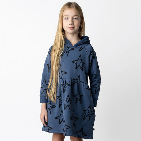 Minti Star Buddies Furry Hoodie Dress - Navy