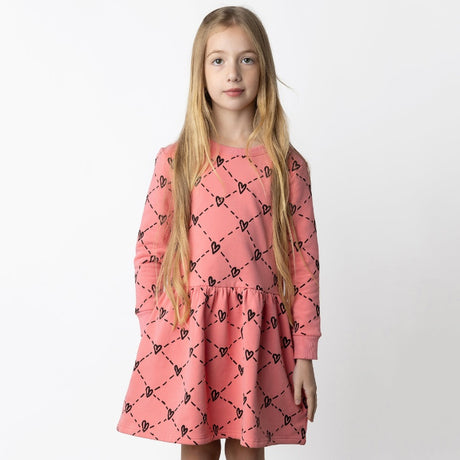 Minti Heart Diamonds Furry Dress - Pink