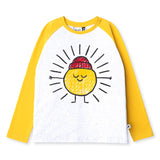 Minti Warm Sun Tee - White Marle/Mustard