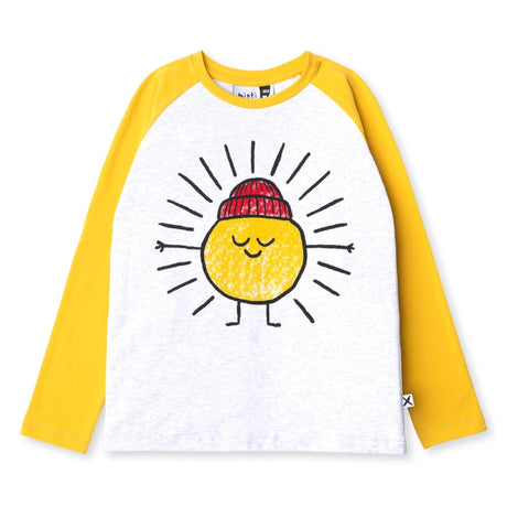 Minti Warm Sun Tee - White Marle/Mustard