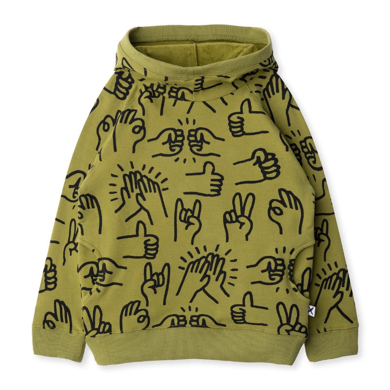 Minti Furry Hood - Good Vibes Olive