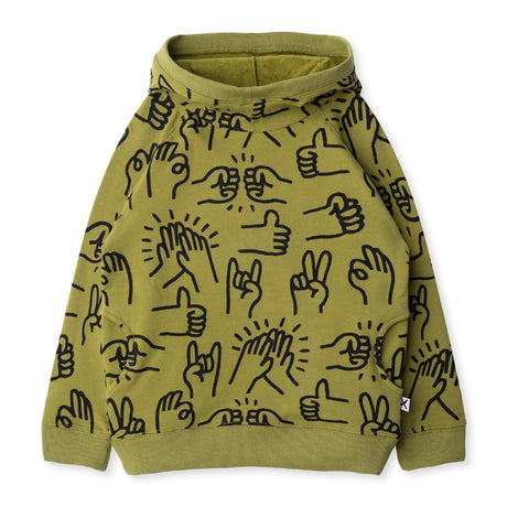 Minti Furry Hood - Good Vibes Olive