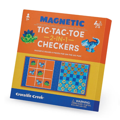 Tiger Tribe Magnetic Game - Tic Tac Toe & Checkers - Dino