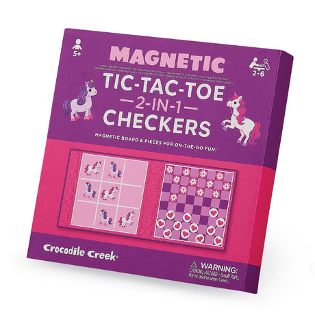 Tiger Tribe Magnetic Game - Tic Tac Toe & Checkers - Unicorn