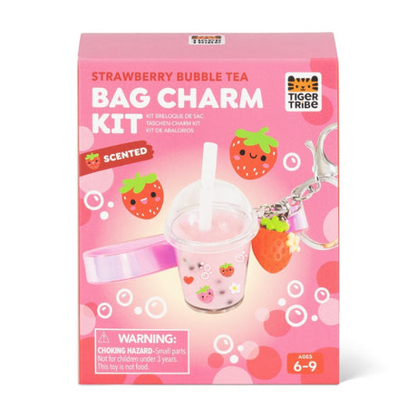 Tiger Tribe Bag Charm Kit - Strawberry Bubble Tea