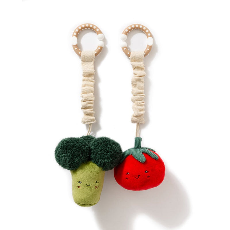 Living Textiles Stoller Toys 2PK - Broccoli & Tomato