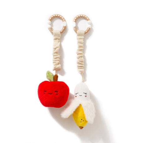 Living Textiles Stroller Toys 2PK - Apple & Banana