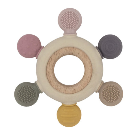 Living Textiles Multi-Surface Teething Wheel - Rose