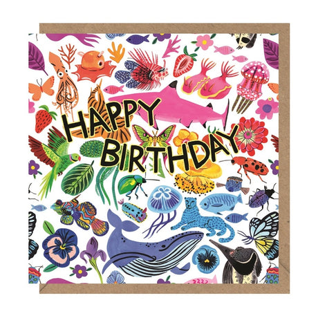 Birthday Card - Rainbow Animals