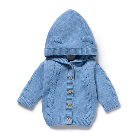 Wilson & Frenchy Knitted Cable Jacket - Frosted Blue