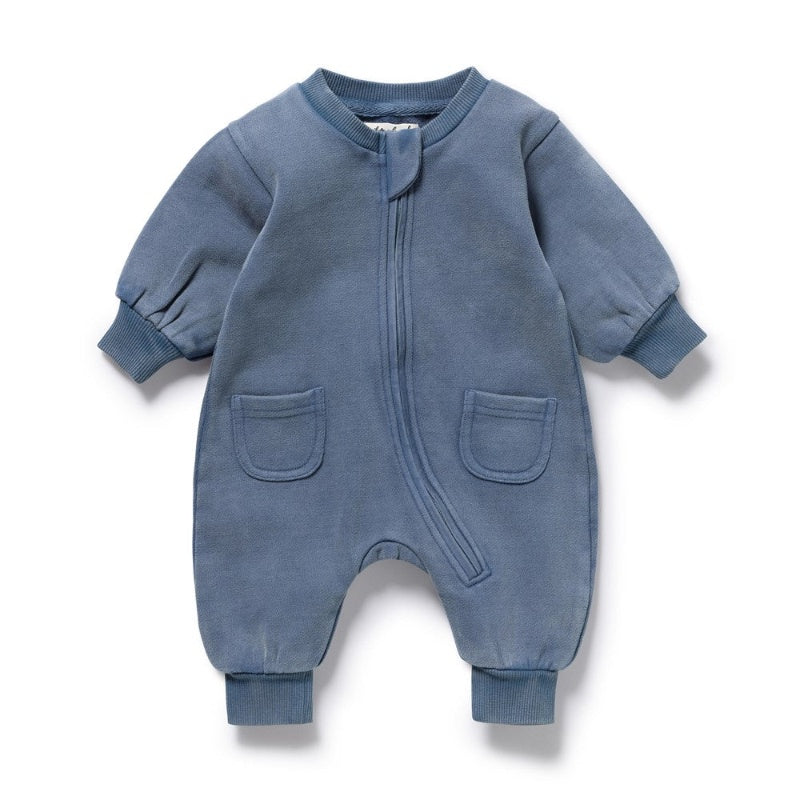 Wilson & Frenchy Terry Growsuit - Twilight Blue