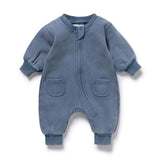 Wilson & Frenchy Terry Growsuit - Twilight Blue