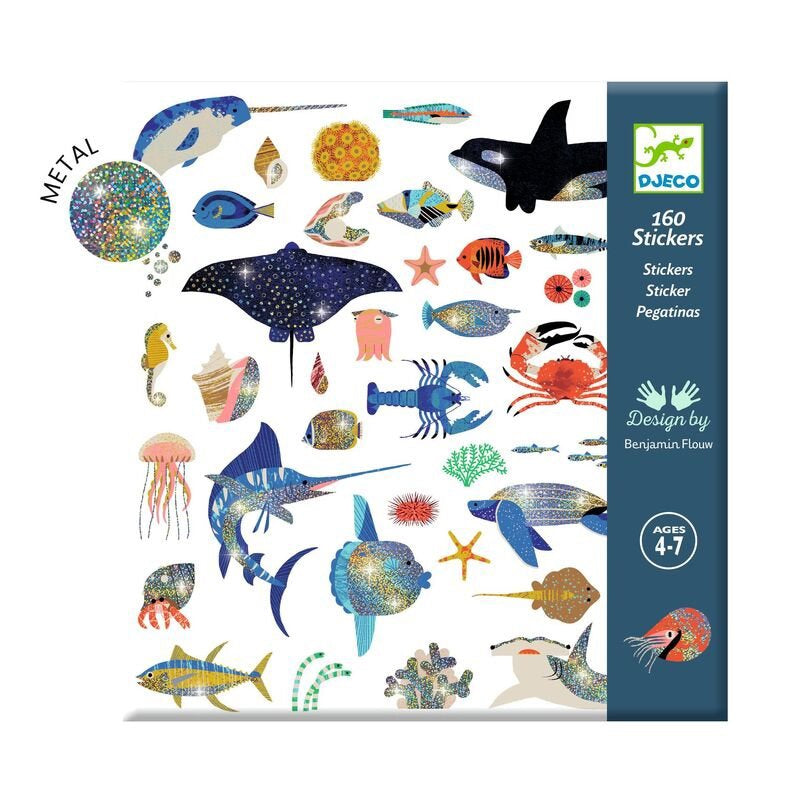 Djeco 160 Stickers - Ocean Metallic