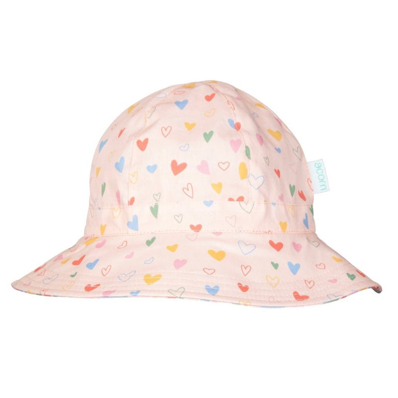Acorn Reversible Sunhat - Floating Hearts