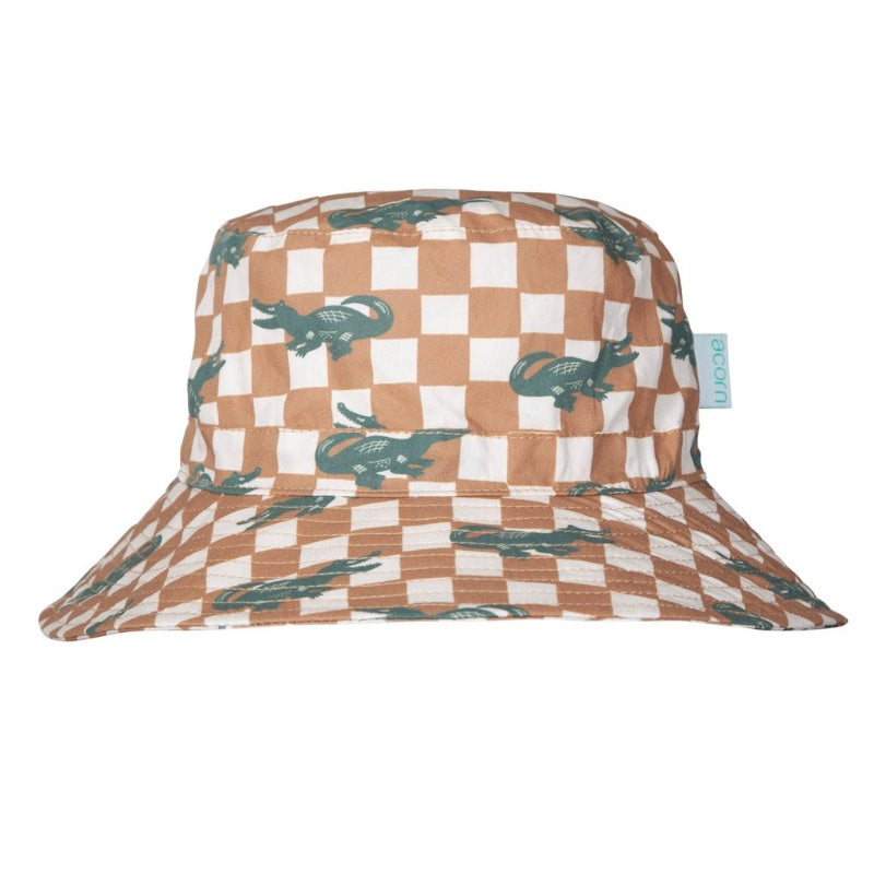 Acorn Wide Brim Hat - Crocodile Checks