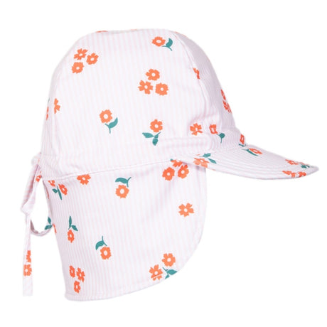 Acorn Swim Flap Cap - Striped Posy