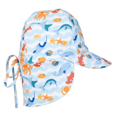 Acorn Swim Flap Cap - Under The Sea