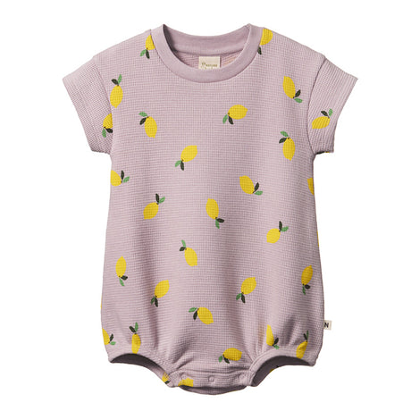 Nature Baby Juno Waffle Romper - Lilac Lemon