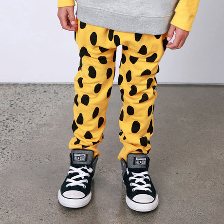 Minti Furry Trackies - Leopard Spot Mustard