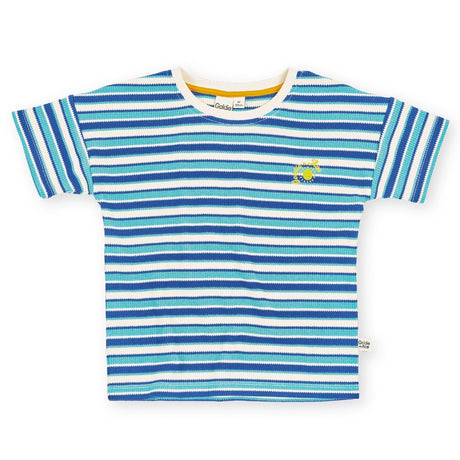 Goldie + Ace Waffle Stripe T-Shirt - Blue