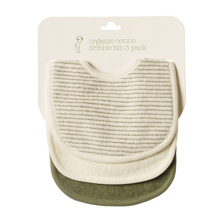 Nature Baby Dribble Bibs 3PK - Pinstripe/Nat/Nettle