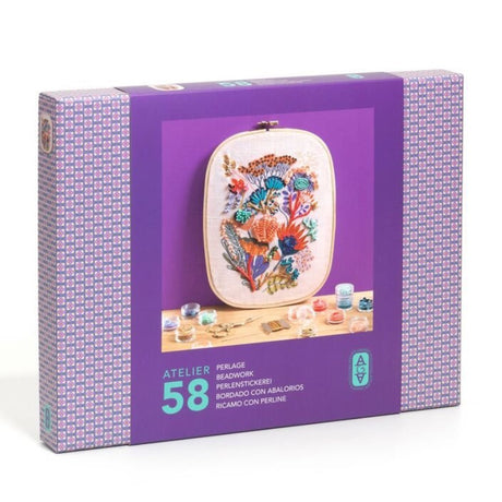 Djeco Atelier 58 - Floral Beadwork Embroidery Kit