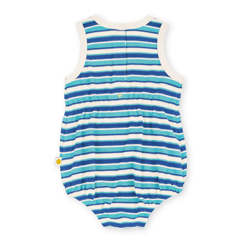 Goldie + Ace Waffle Bubble Romper - Blue