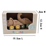 Wooden Dinosaur Movers - Triceratops & Diplodocus