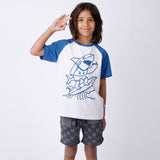 Minti Sketchy Grid Short - Grey Wash