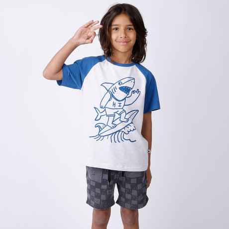 Minti Sketchy Grid Short - Grey Wash