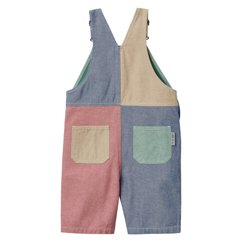 Goldie + Ace Burton Overalls - Patchwork Stripe
