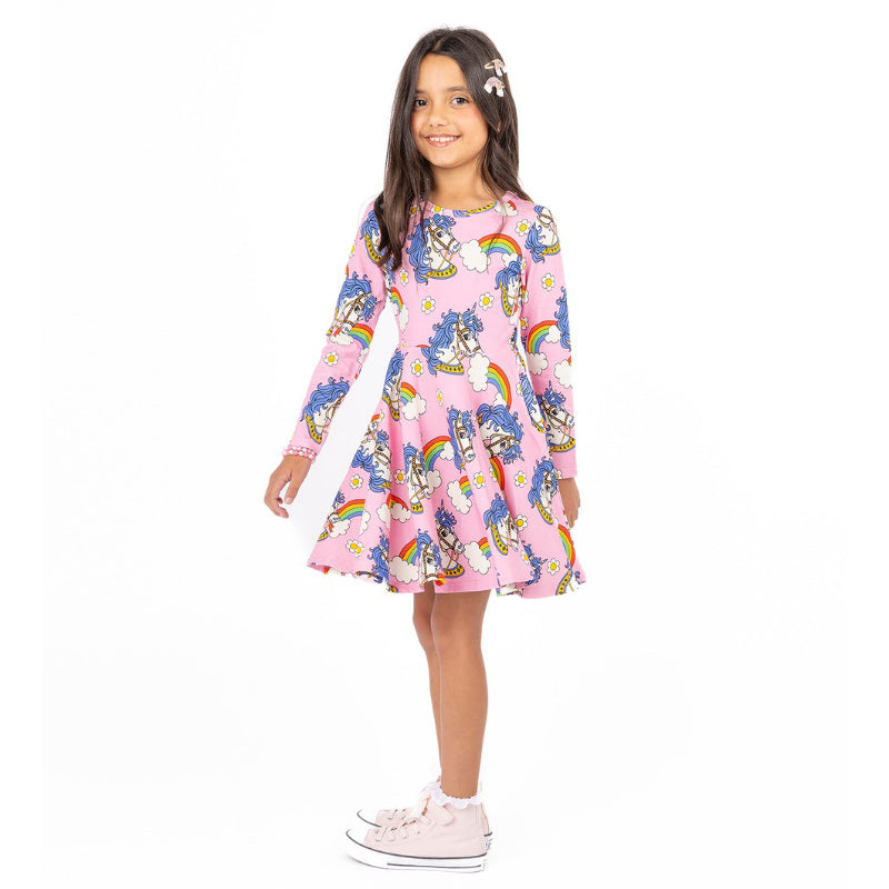 Rock Your Baby LS Dress - Unicorn Daisy