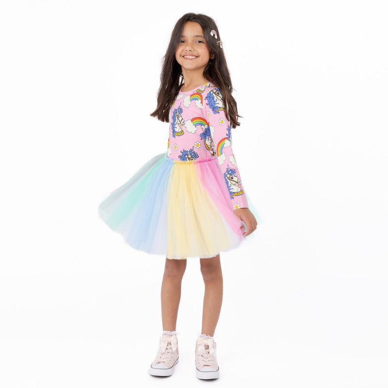 Rock Your Baby LS Circus Dress - Unicorn Daisy
