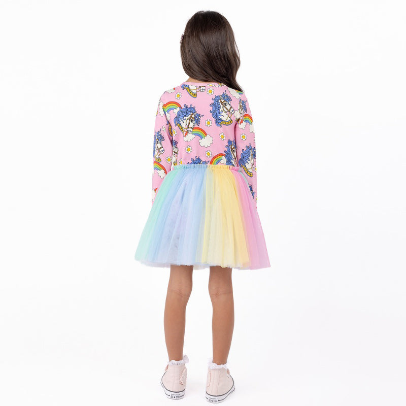 Rock Your Baby LS Circus Dress - Unicorn Daisy